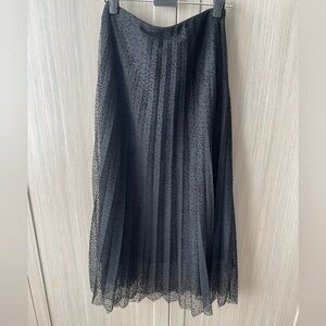 ZARA Black Polka Dot Tulle Midi Skirt – Size XS